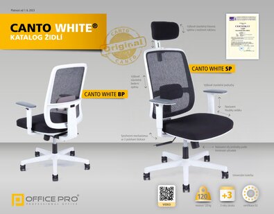 Katalog kancelářských židlí CANTO WHITE