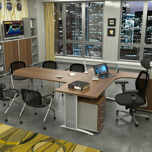 Stoly CROSS, dekor ořech/šedá