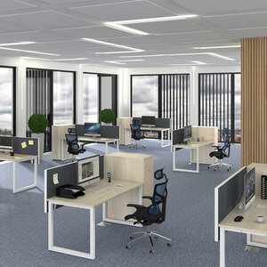 Kancelářské stoly UNI O - akát