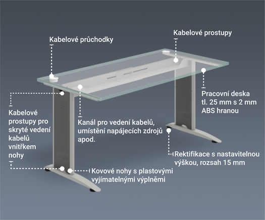 Kancelářské stoly Hobis Flex – elegantní a praktické